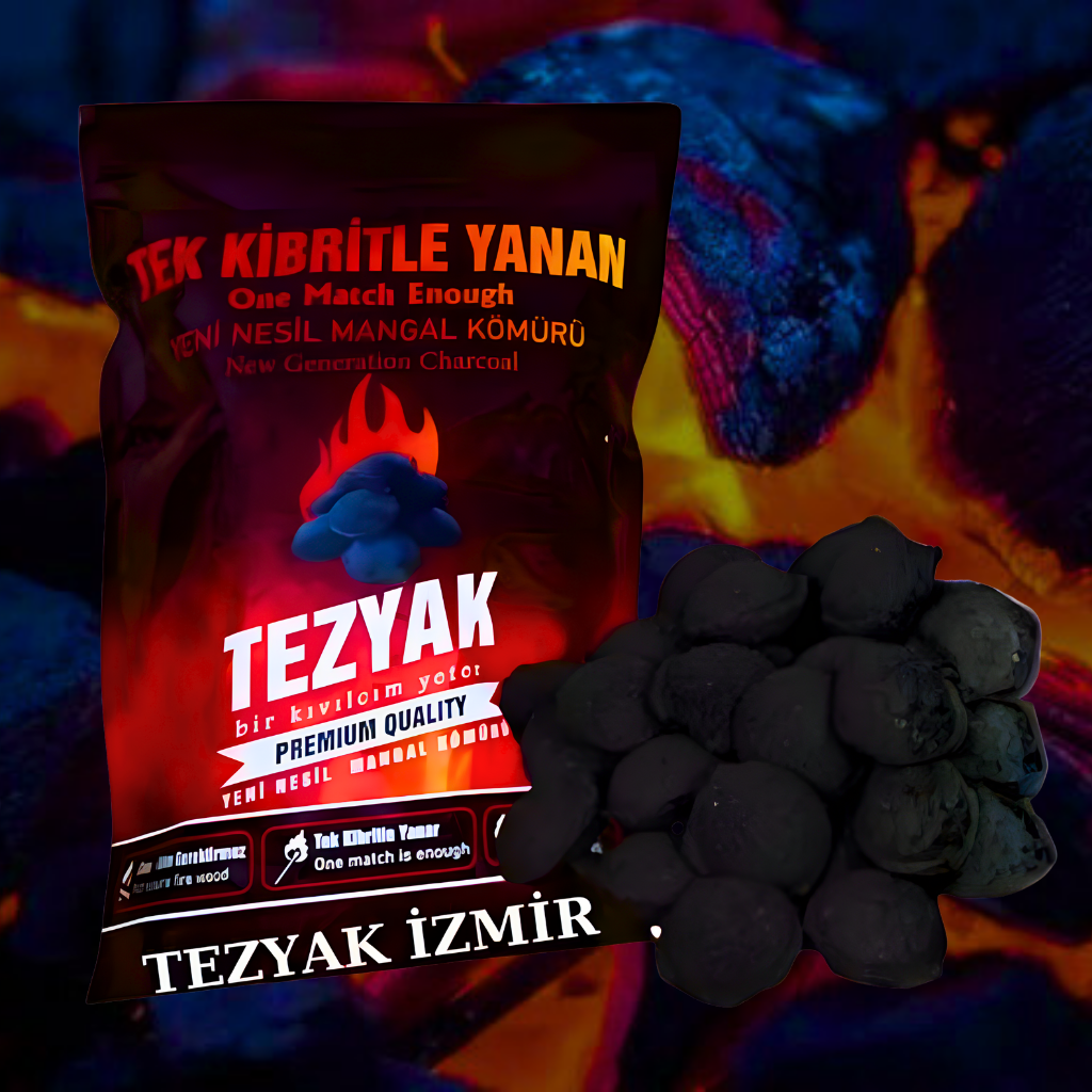Tezyak Tek Kibritle Yanan Doğal Mangal Kömür