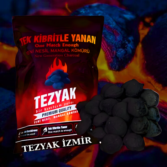 Tezyak Tek Kibritle Yanan Doğal Mangal Kömür