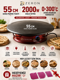 ZERON Elektrikli Termostatlı Gözleme & Yufka Sacı – 55 CM