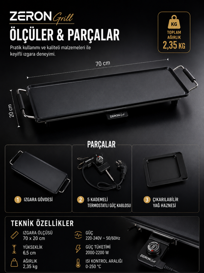 ZERON Gurme Grill Ocakbaşı Elektrikli Izgara