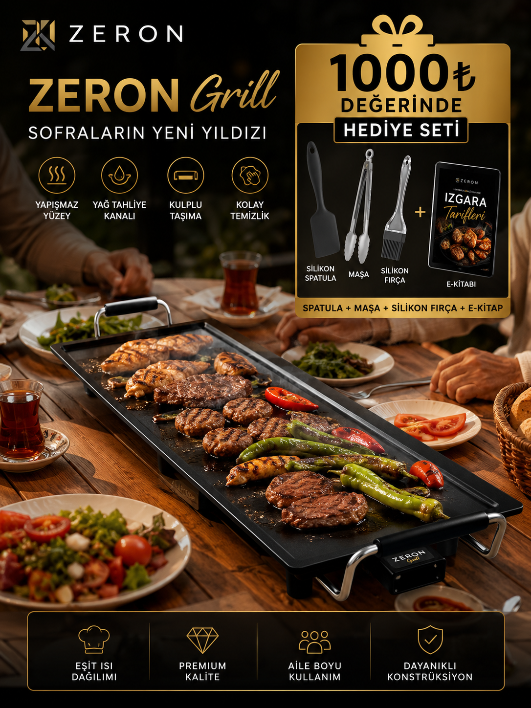 ZERON Gurme Grill Ocakbaşı Elektrikli Izgara
