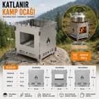 Katlanır Kamp Ocağı – Paslanmaz Çelik, Taşınabilir