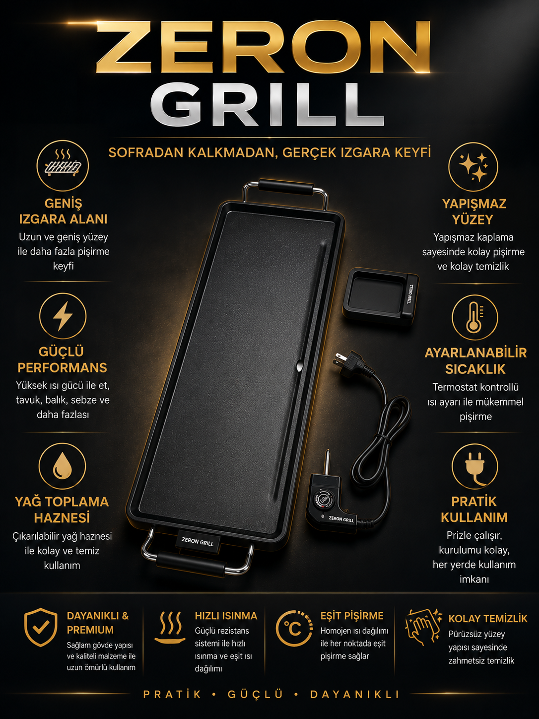 ZERON Gurme Grill Ocakbaşı Elektrikli Izgara