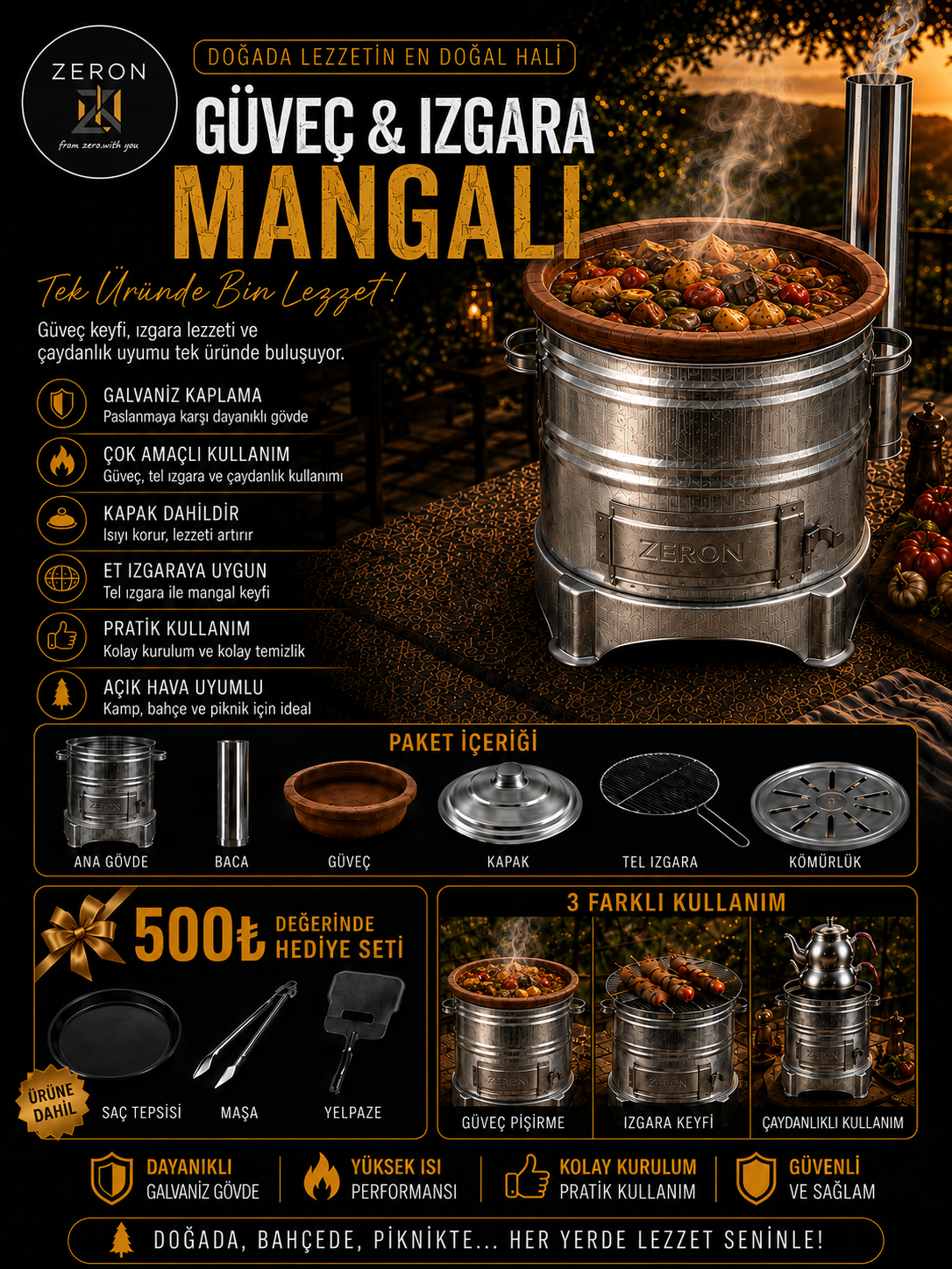 ZERON Güveç Mangal Seti