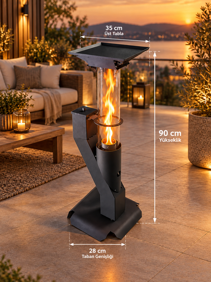 ZERON 90 cm Pelet Sobası – Izgaralı, 2 kg Pelet Hazneli