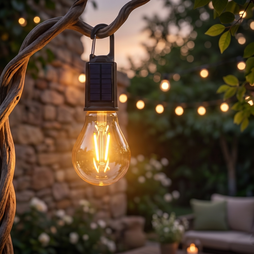 Askılı Kamp Lambası – Güneş Enerjili & Type-C Şarjlı LED Ampul
