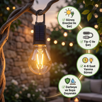 Askılı Kamp Lambası – Güneş Enerjili & Type-C Şarjlı LED Ampul