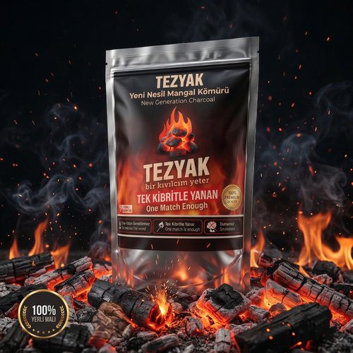 Tezyak Tek Kibritle Yanan Doğal Mangal Kömür